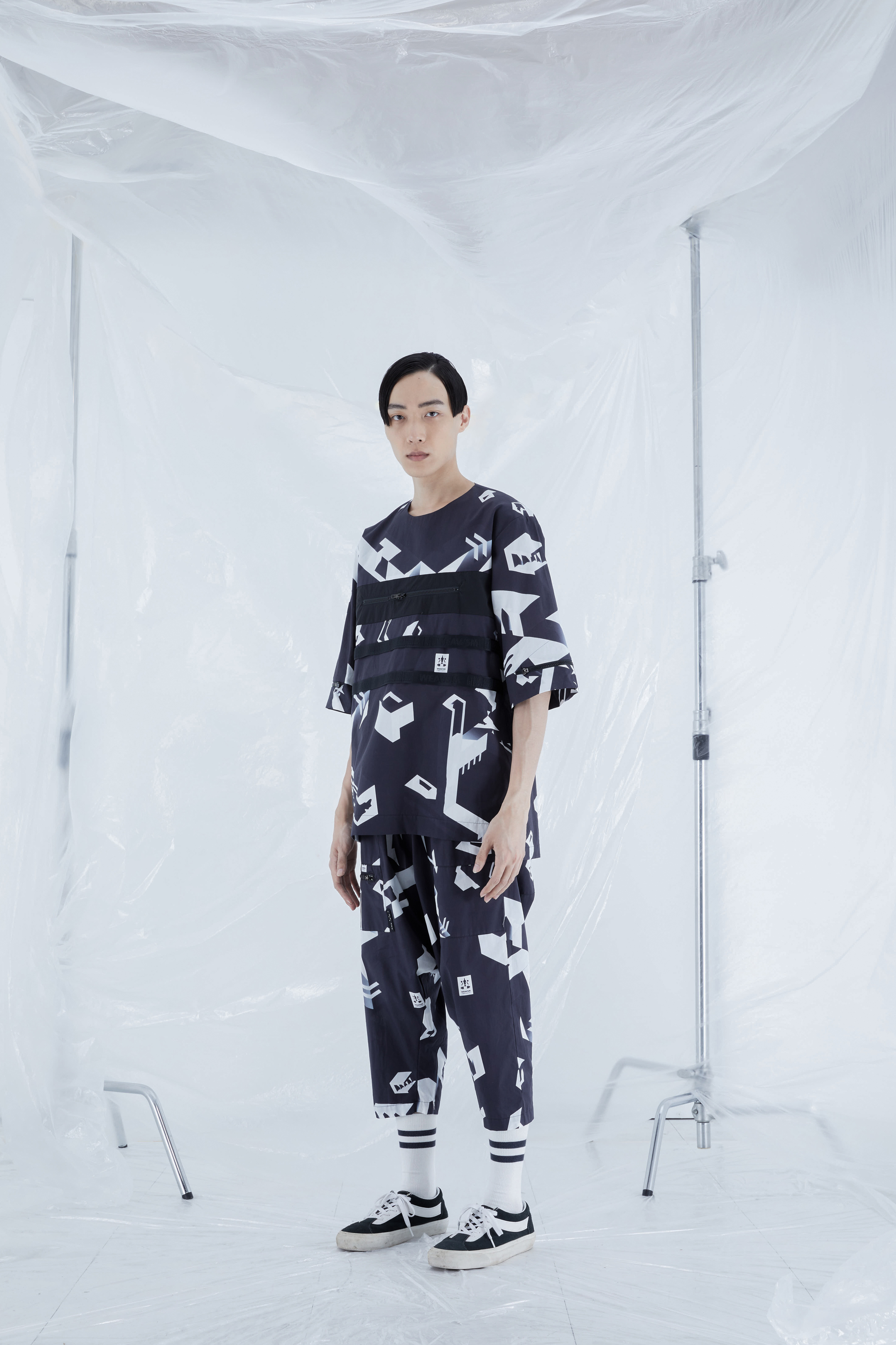 純棉抽繩飛鼠褲 - 炎上