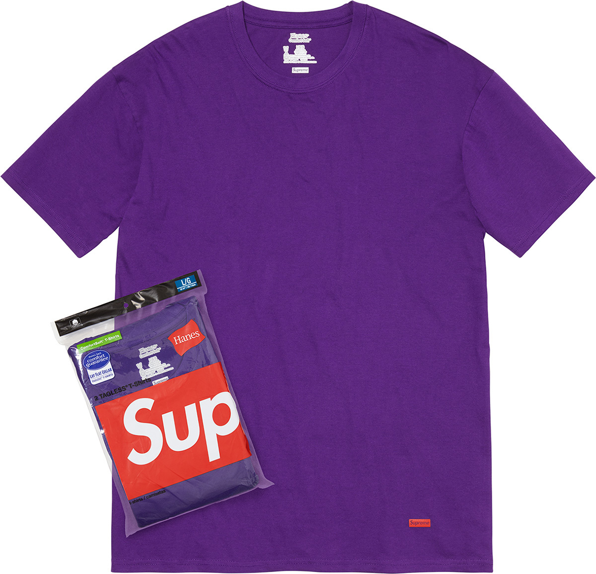 Supreme®/Hanes® Tagless Tees 2 Pack (Purple)