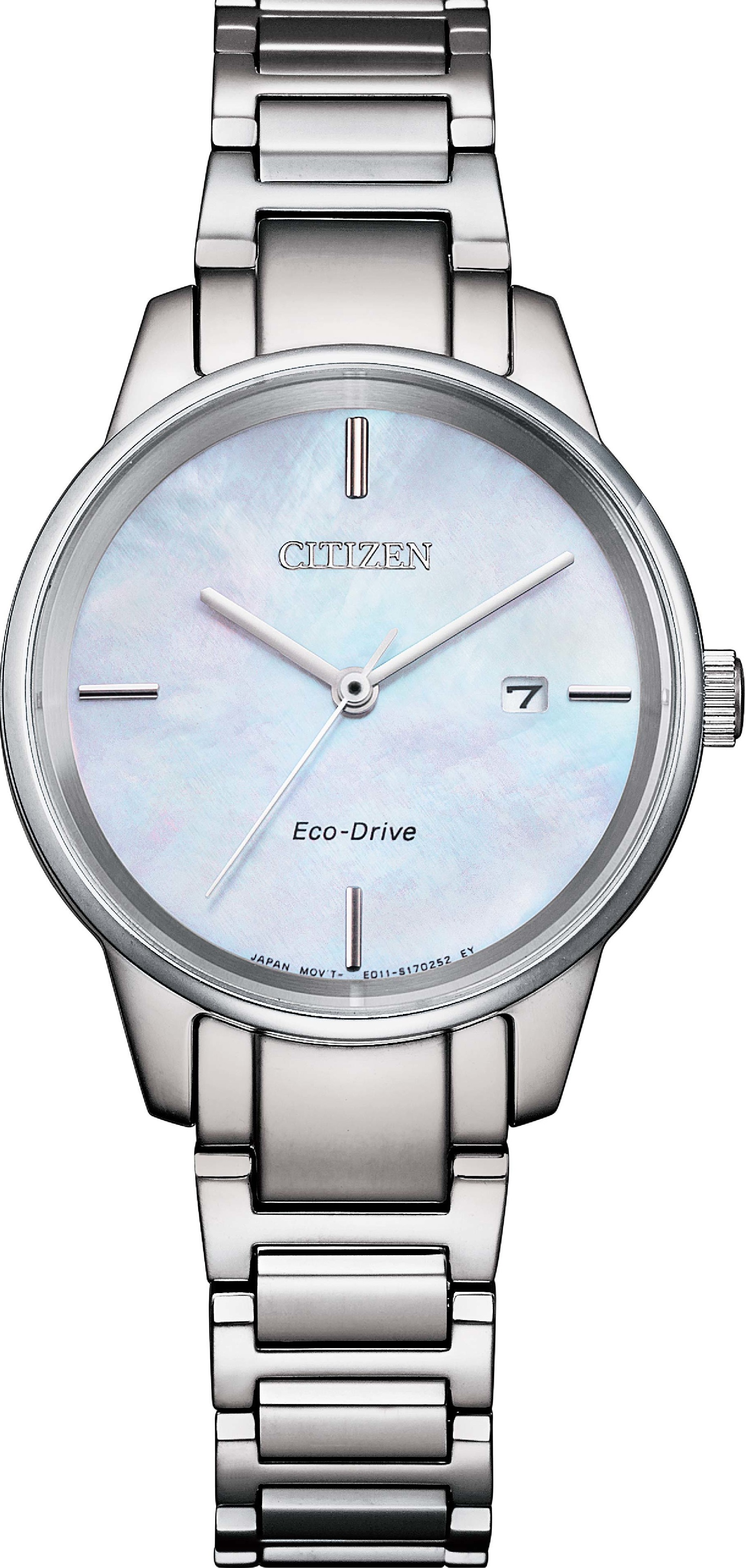 萬年鐘錶 - Citizen 星辰錶   白蝶貝面板優雅光動能女錶   EW2590-85D  錶徑29MM