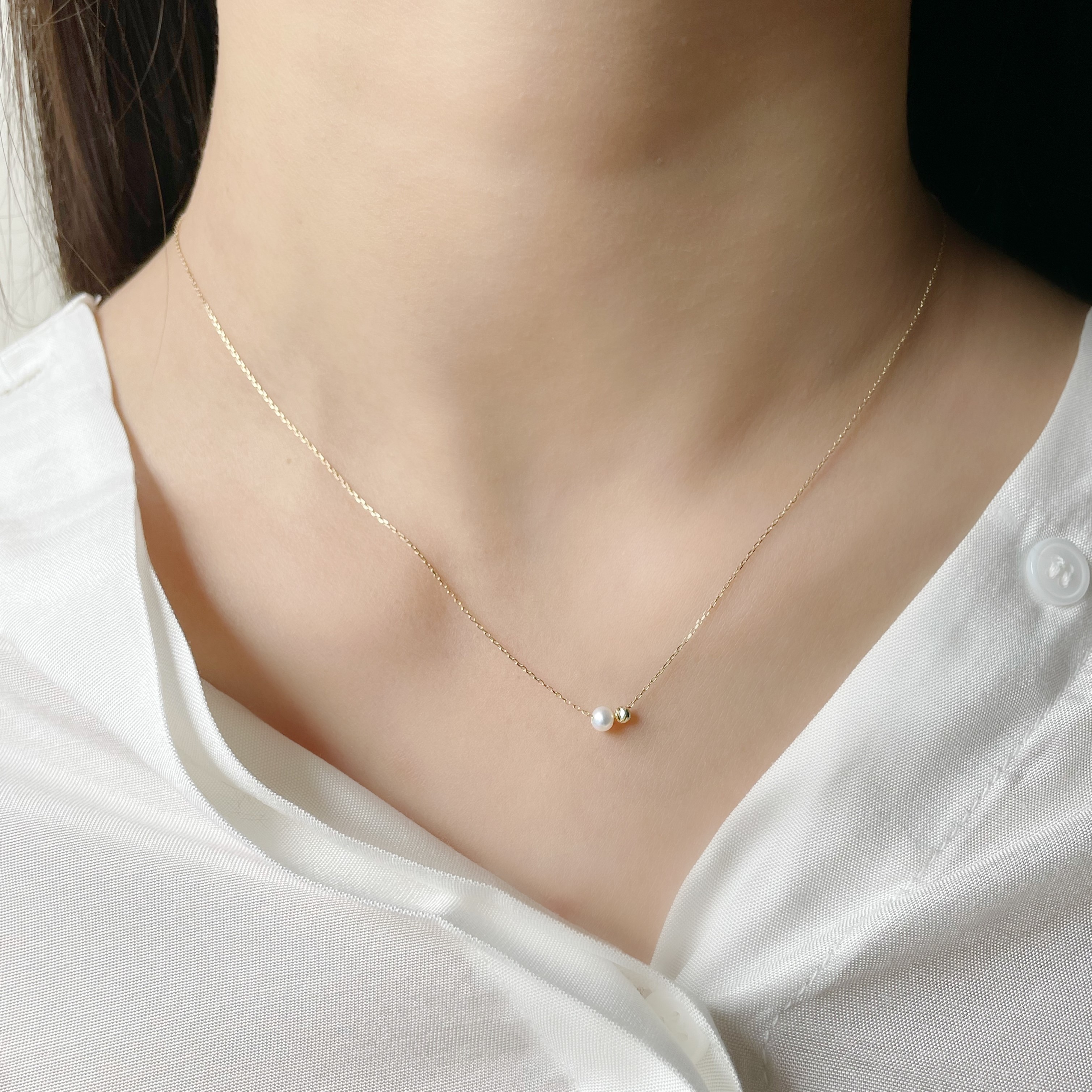 14K Pearl cutting ball項鍊