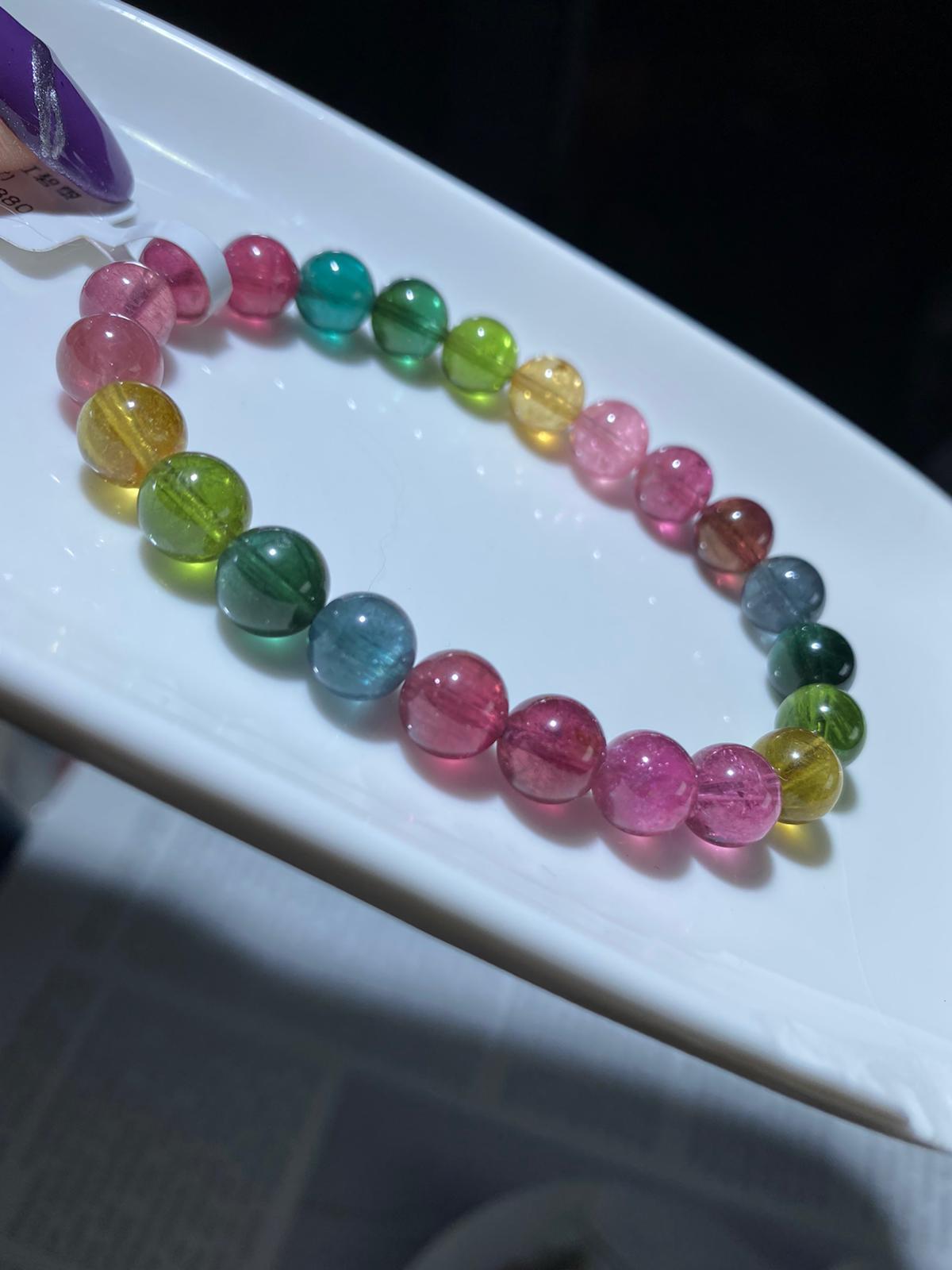 7.8mm高質透體彩虹碧璽(近色標)(A)