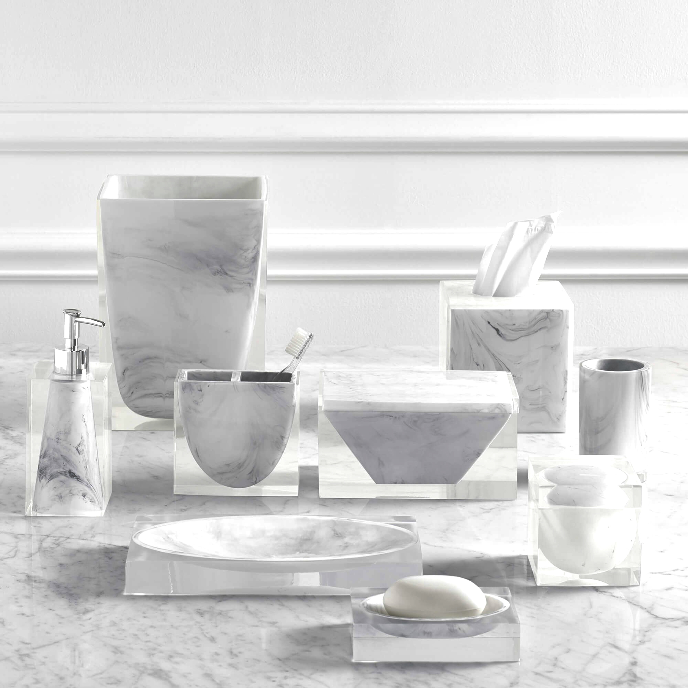 水墨渲染系列白 衛浴用品