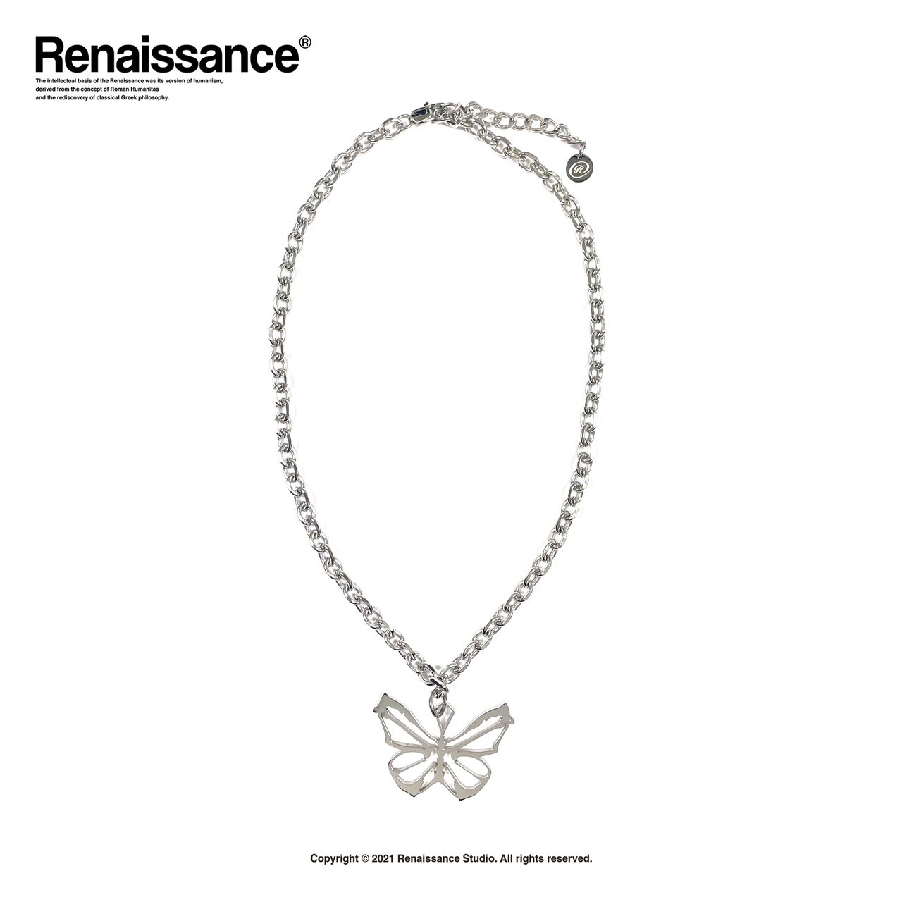 [現貨] RENAISSANCE 004 鏤空蝴蝶 項鍊 鈦鋼 Skull butterfly necklace