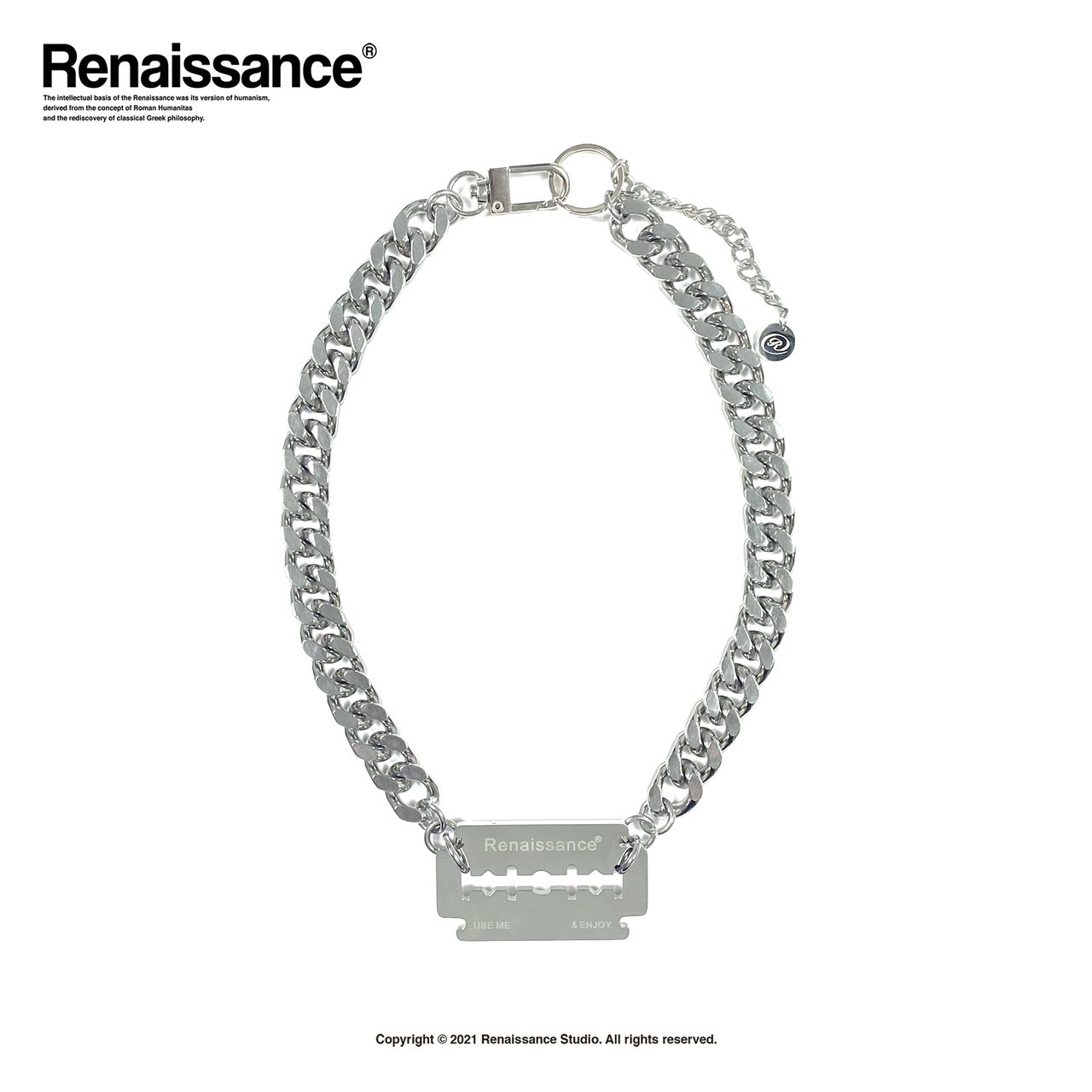 RENAISSANCE 006 鈦鋼 刀片 重磅古巴項鍊 古巴鏈 Double-sided blade chain