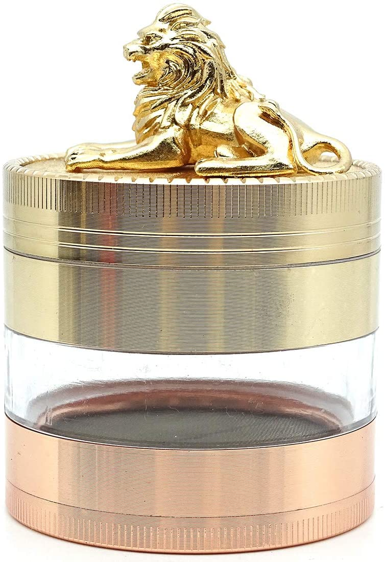 金獅子 SNVIN 鋅合金四層式精緻煙草研磨器 60mm