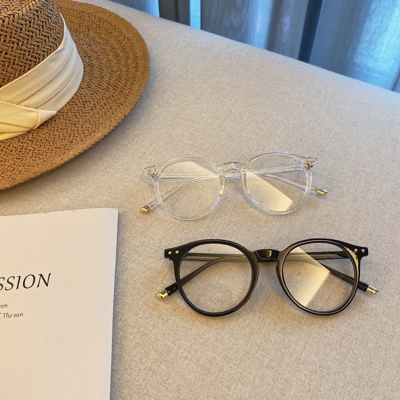 S0123375圓框素顏小臉抗藍光眼鏡/二色