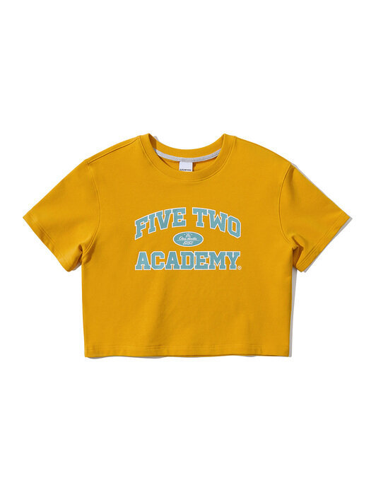 5252 by OiOi 2021 FIVETWO ACADEMY CROP SWEATSHIRTS [MUSTARD]