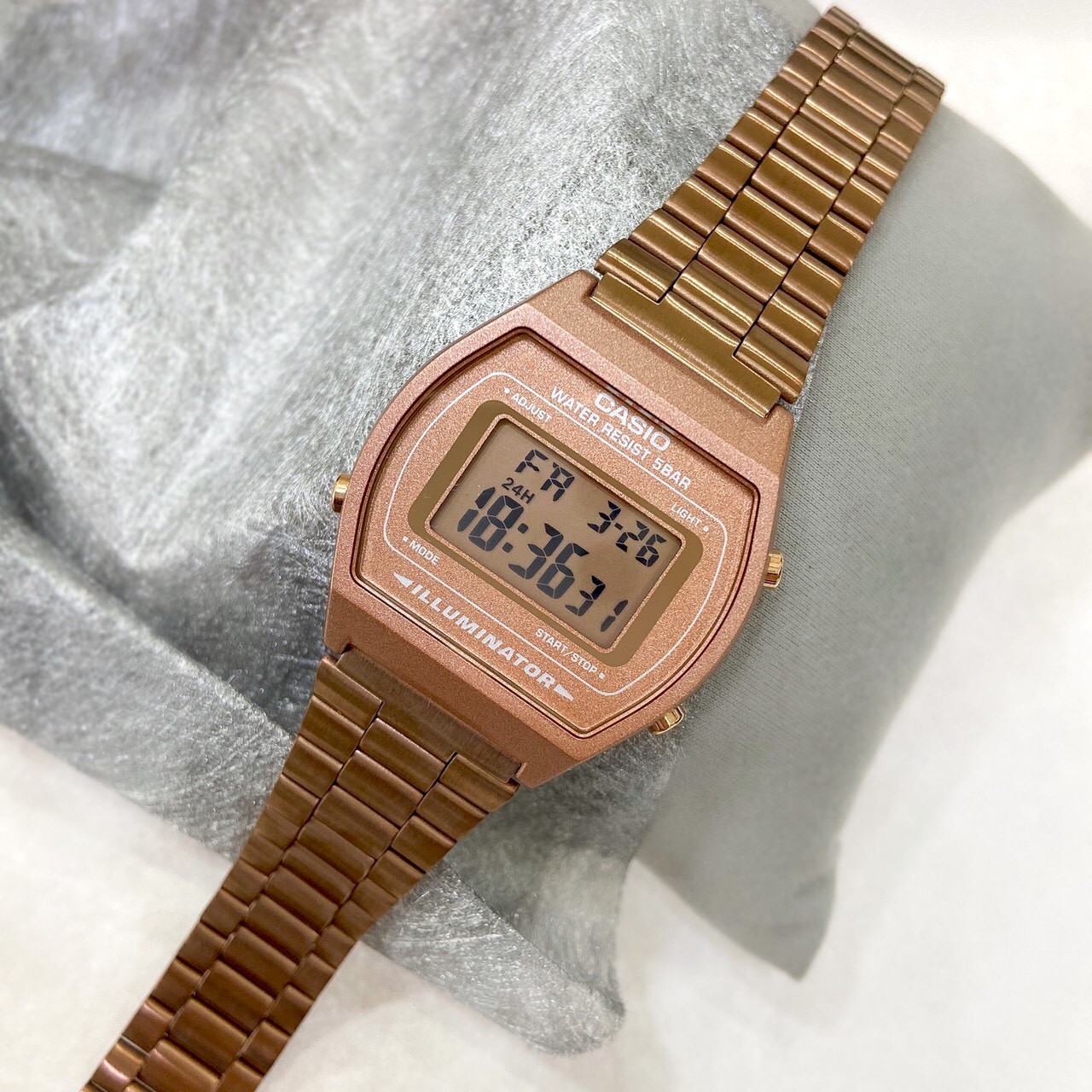 【CASIO 卡西歐】 VINTAGE 雅致電子錶-玫瑰金  B640WC-5A   現代鐘錶