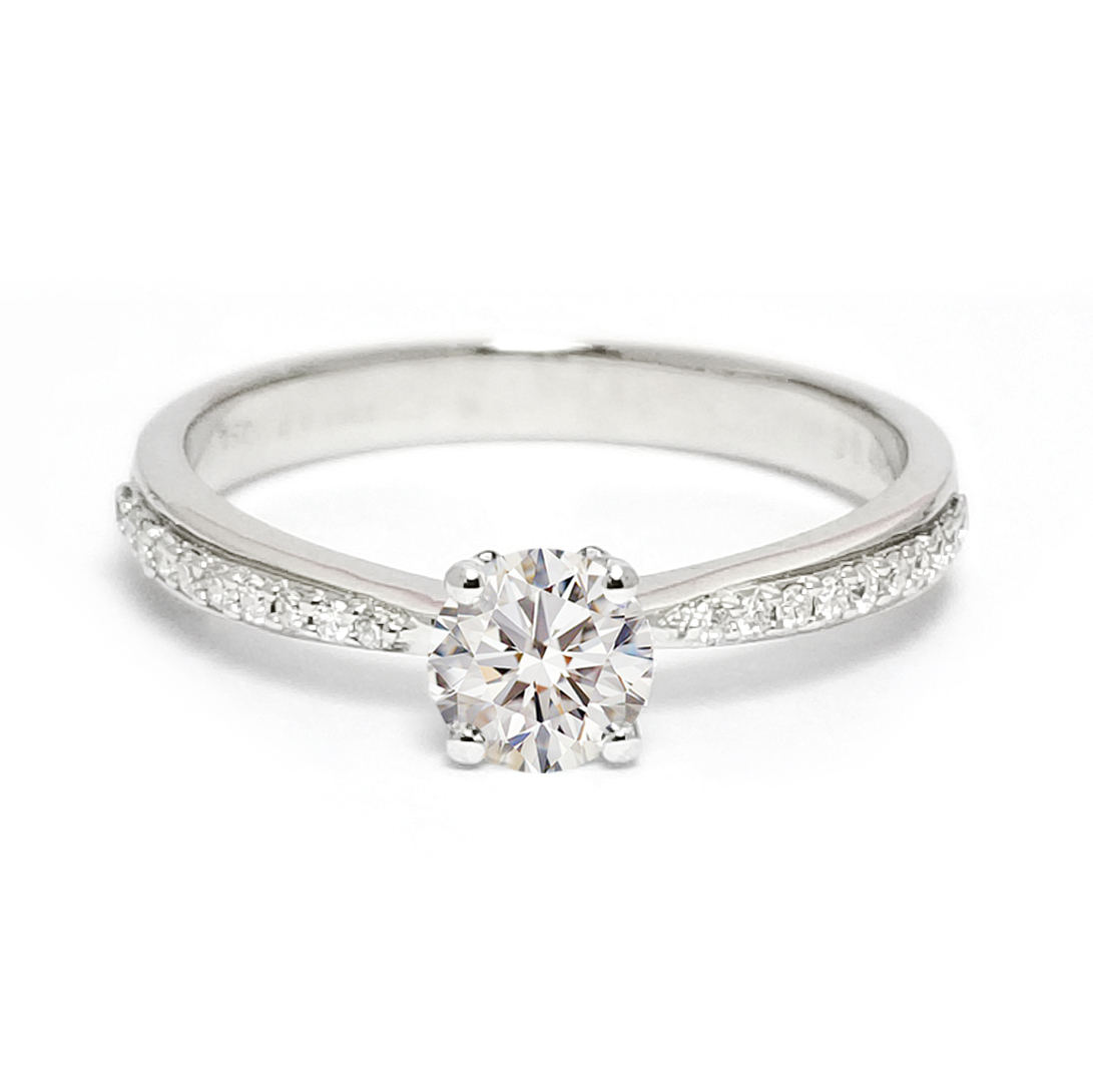 18K白金天然鑽石戒指托