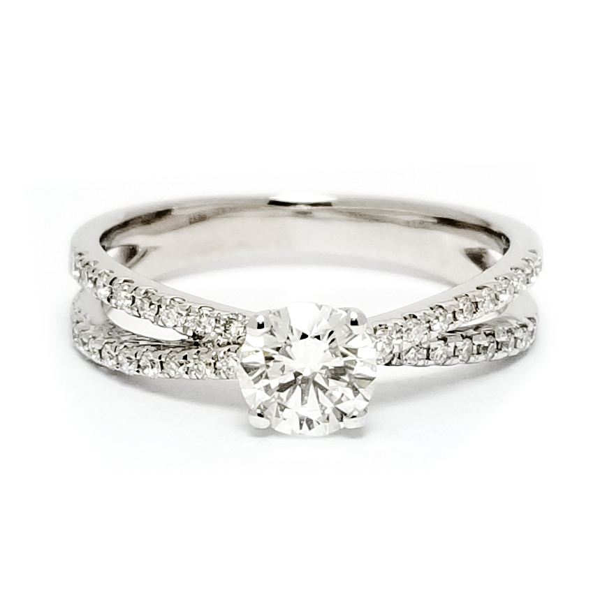 18K白金天然鑽石戒指托 (RSAHK02WG12)