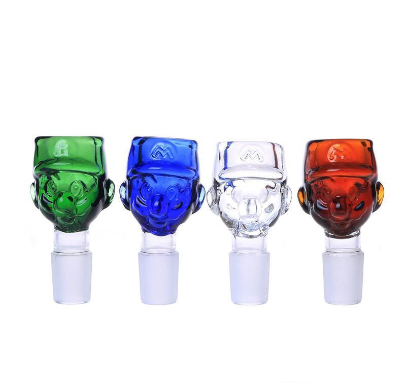 14mm Male Super Mario Glass Slide Color Bowl 超級瑪莉玻璃碗公