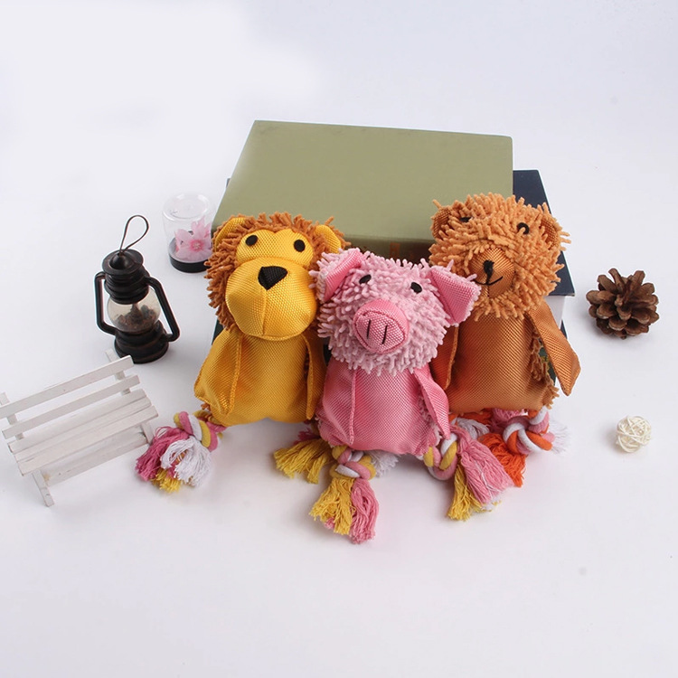 宠物磨牙发声玩具 黄色猴子 棕色熊 粉色猪