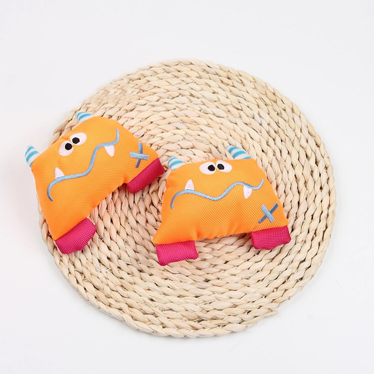 牛津布磨牙发声玩具 橙色怪物