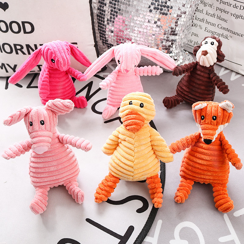 灯芯绒坐姿发声玩具