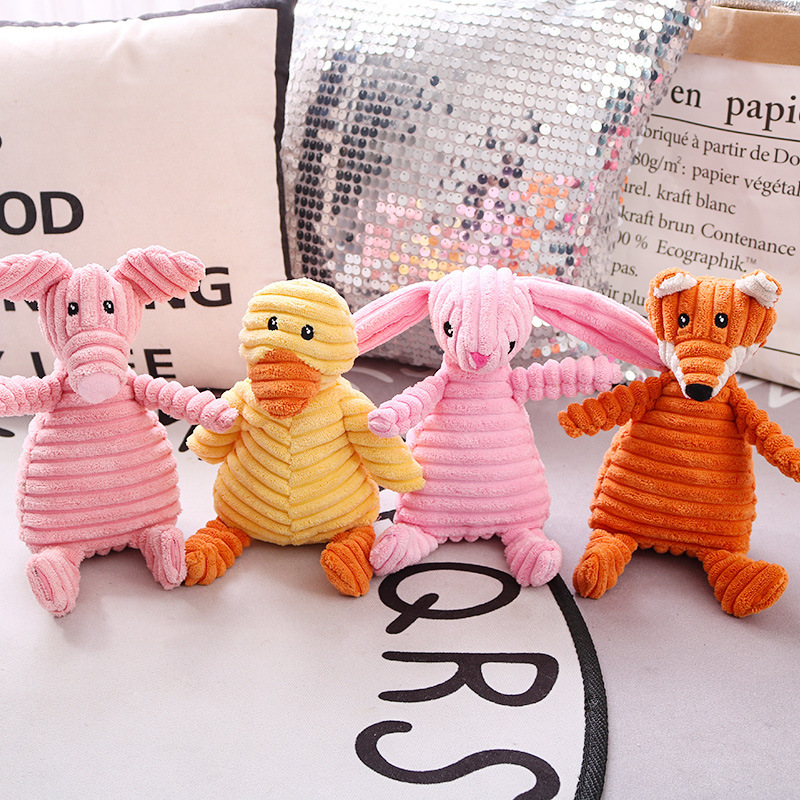 灯芯绒坐姿发声玩具