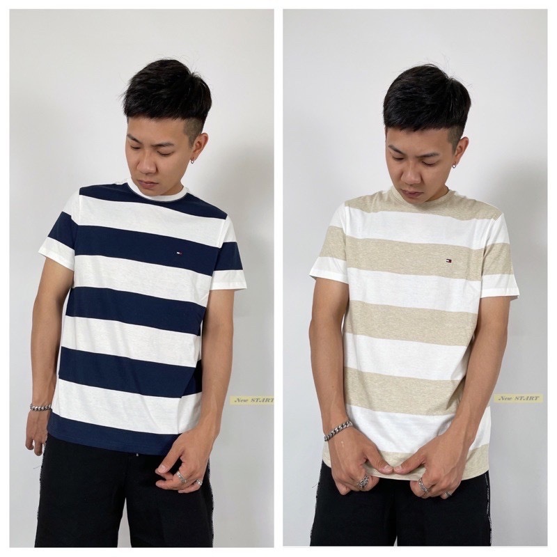 Tommy Hilfiger 粗橫條紋 短袖T恤 短T