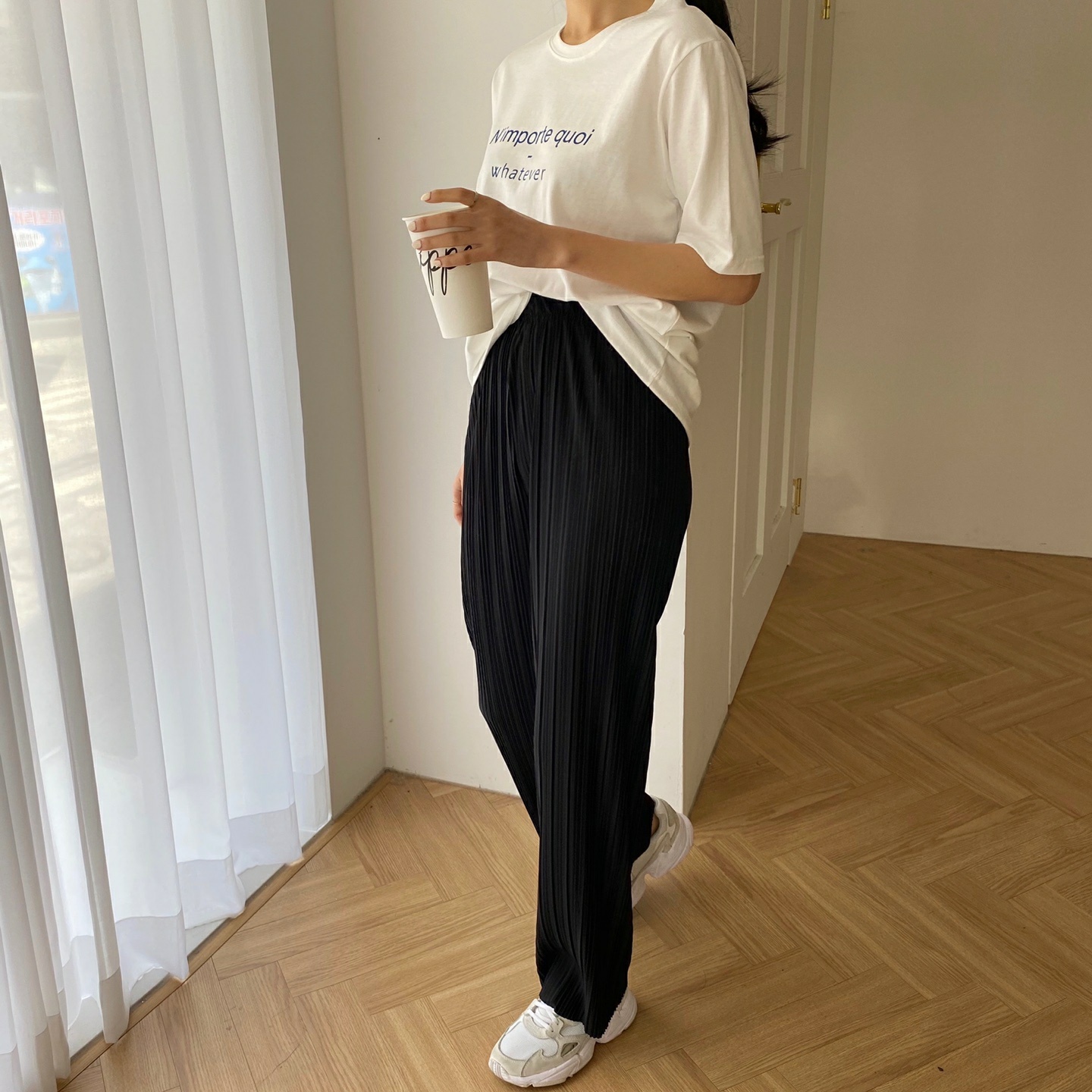 韓國製🇰🇷PT05 清涼感皺褶直筒寬鬆長褲