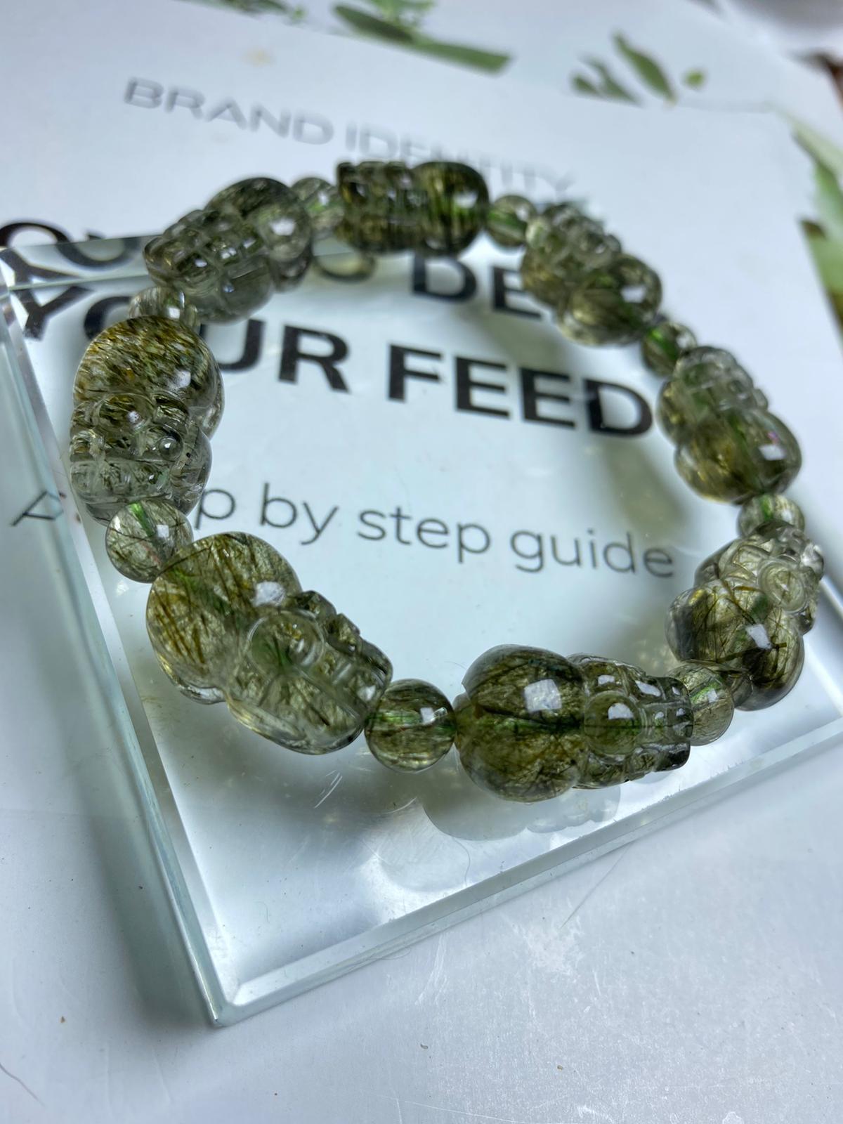 綠髮碧貔貅手串