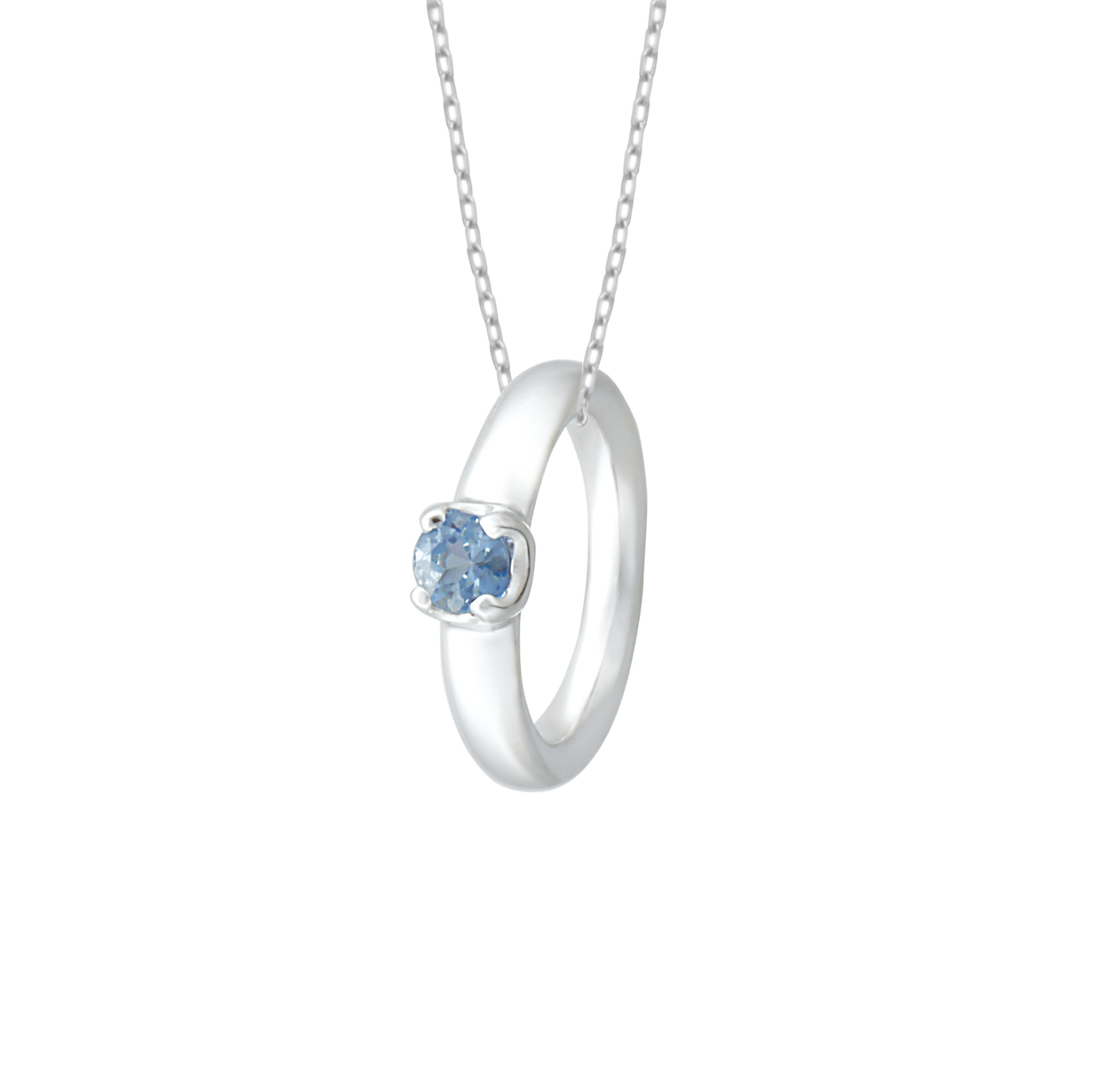 日本Johnny & Rover little lovebird 10K白金海藍寶石吊墜