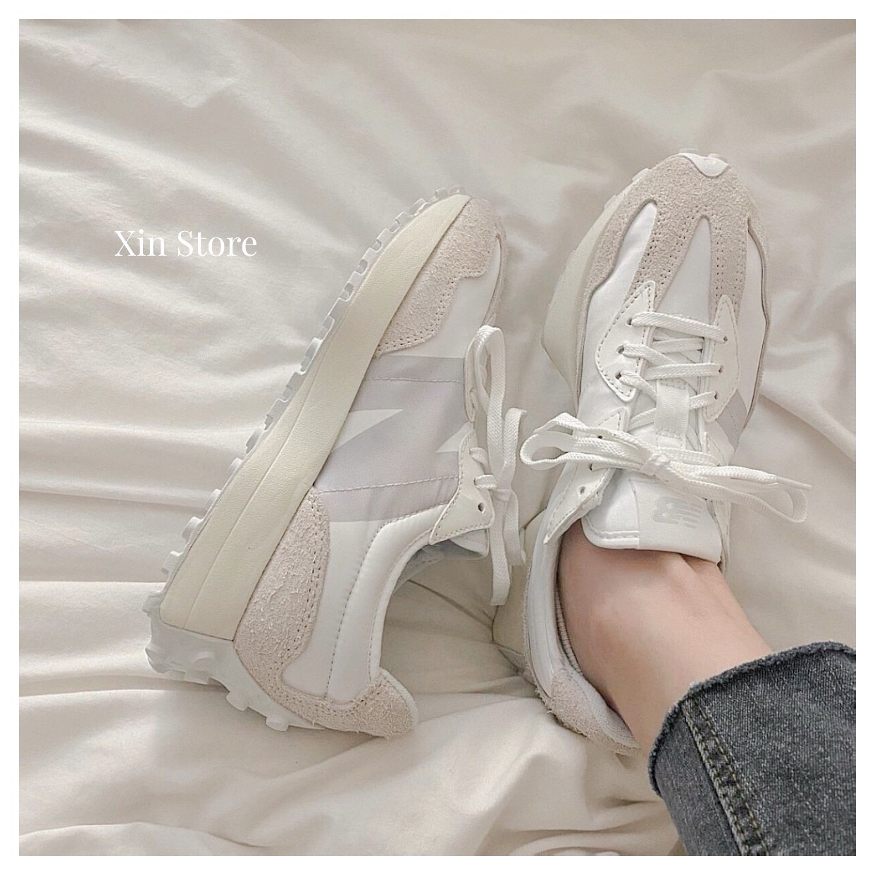 【現貨】New Balance NB 327 復古 厚底 麂皮 緞面 白絲綢 休閒鞋 慢跑鞋 奶茶 米白