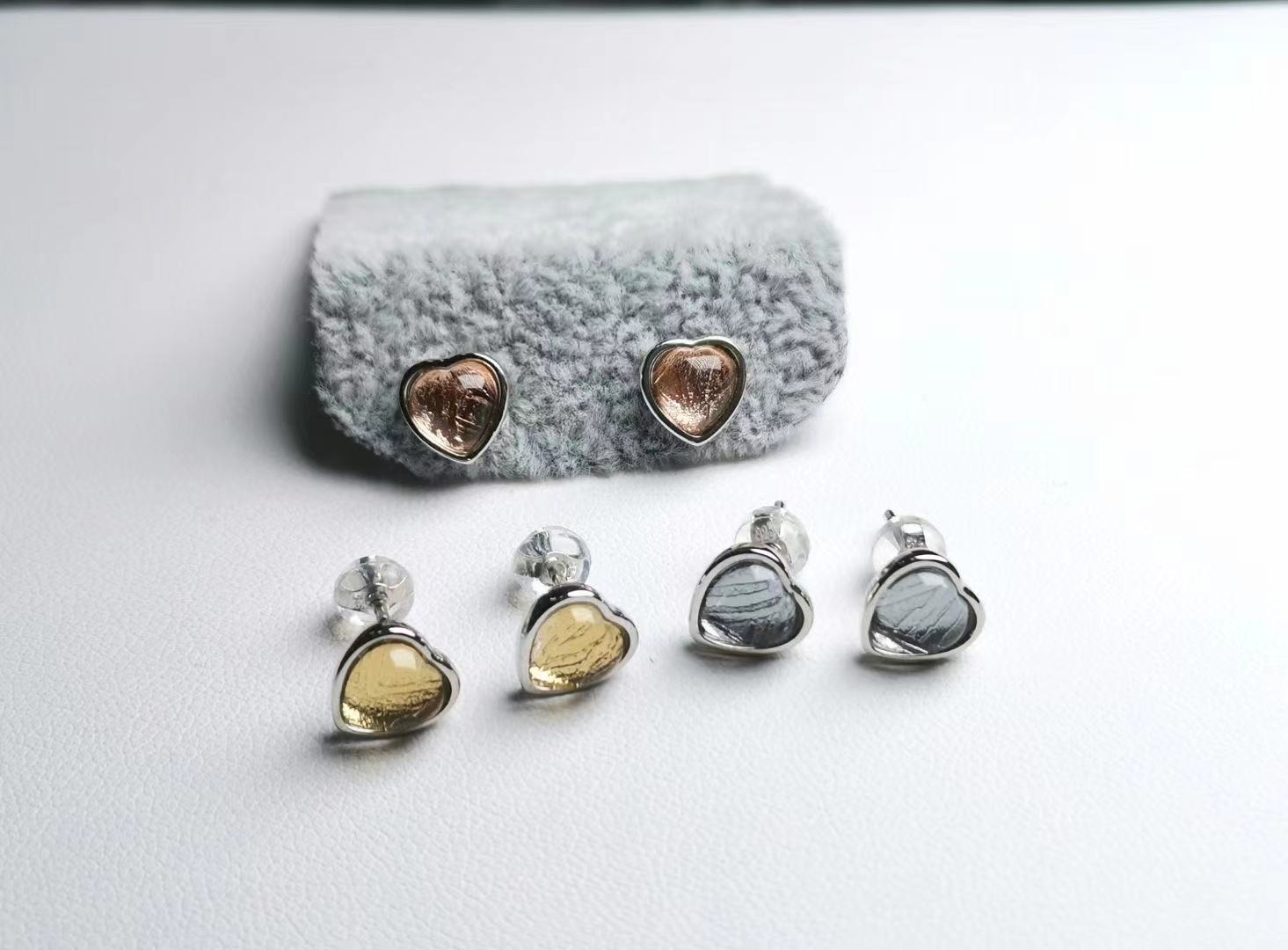 6mm天鐵心心耳釘