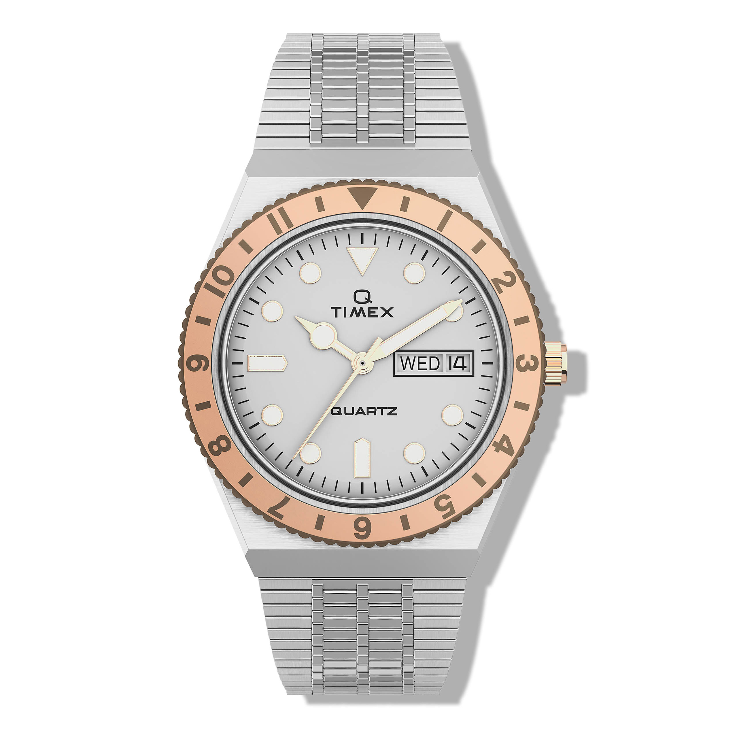 Q Timex 36mm 復刻版 女裝 玫瑰金圈 石英錶 TW2U95600