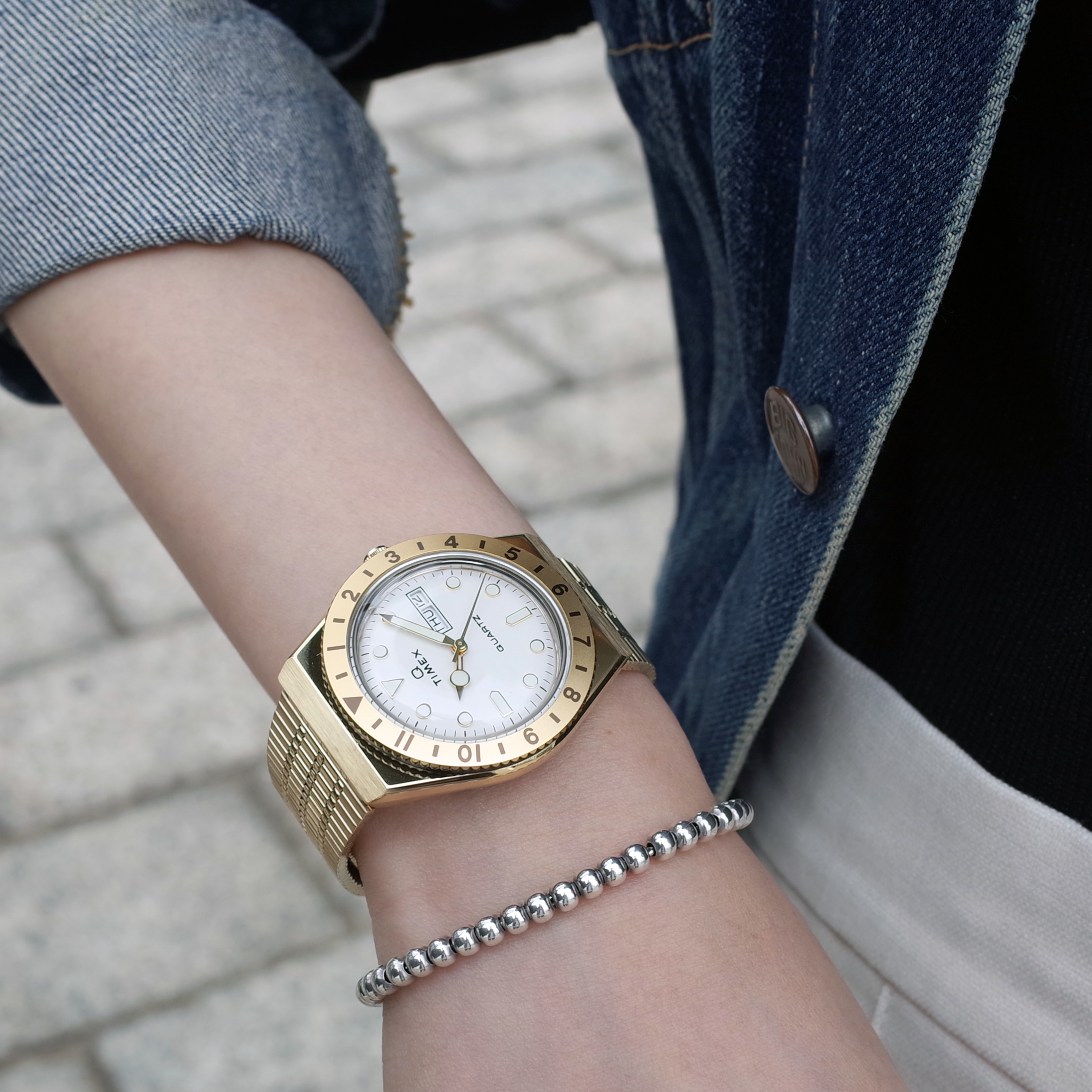 Timex - Gold Stainless Steel Women\'s Quartz Watch - TW2U95800VQ Timex Q Timex Gold-Tone Steel MOP White Dial Quartz Ladies  main image 3