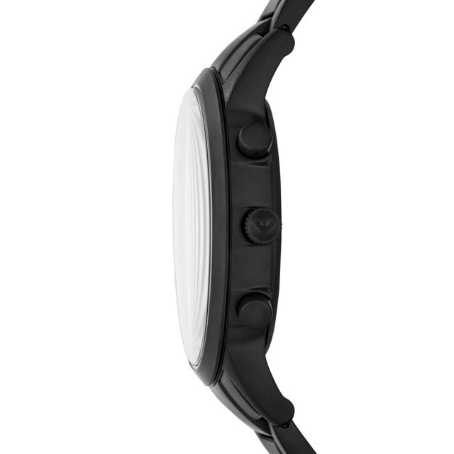 萬年鐘錶 - ARMANI  精品腕錶  全黑貝殼面時尚三眼計時男錶  AR11275   錶徑43MM