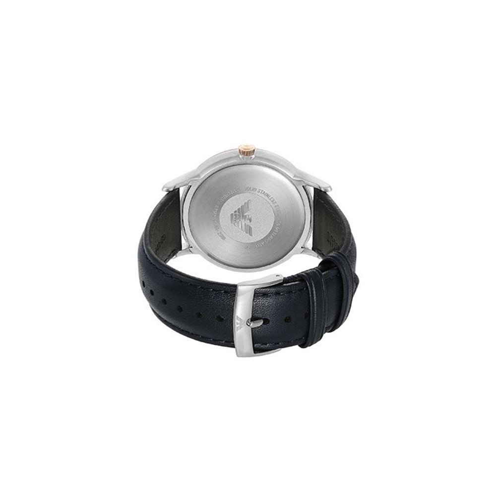 萬年鐘錶 - ARMANI  精品腕錶   藍面紳士經典皮革男錶  AR2506  錶徑43MM