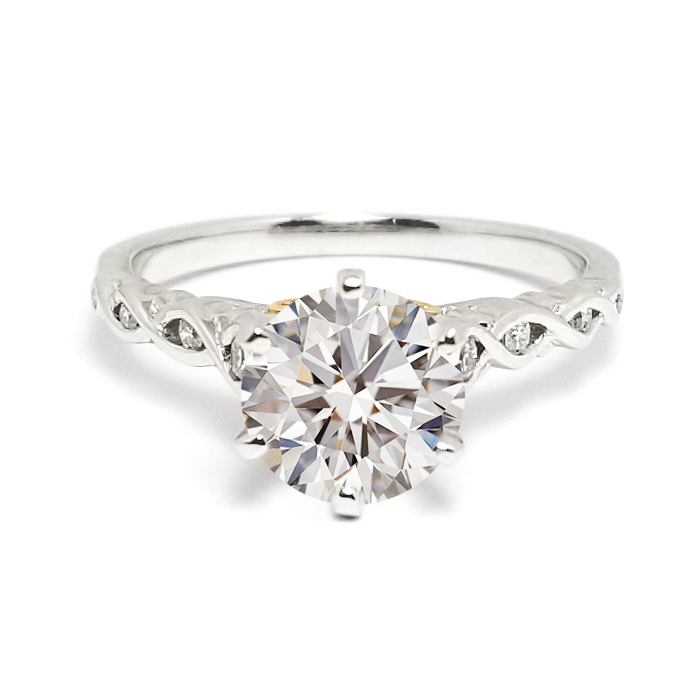 18K白 / 玫瑰金天然鑽石戒指托 (RS22RY21883A)