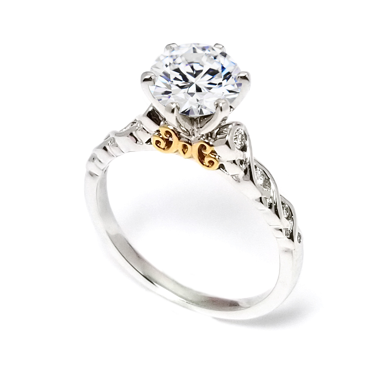 18K白 / 玫瑰金天然鑽石戒指托 (RS22RY21883A)