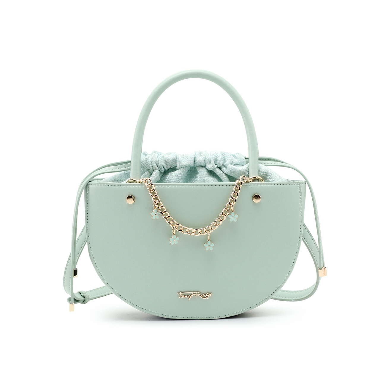 Rosy Romance Flower Half-Moon Shoulder Bag