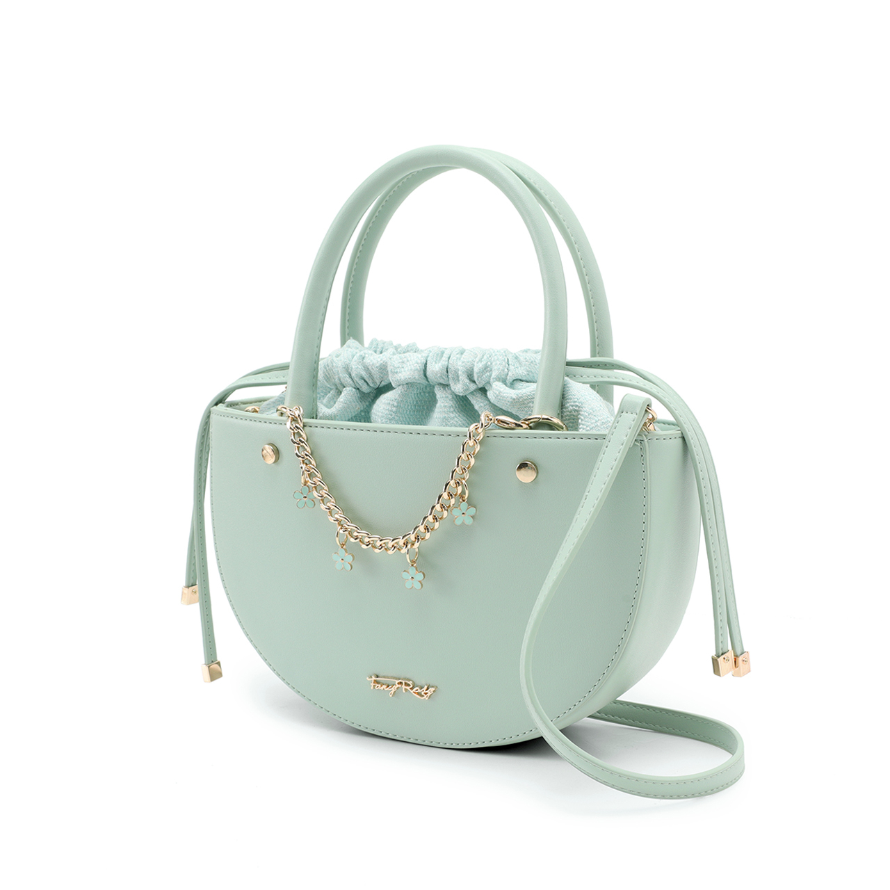 Rosy Romance Flower Half-Moon Shoulder Bag