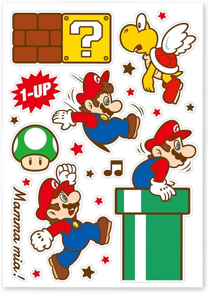 任天堂官方代理周邊 超級瑪利歐 Home&Party 牆面貼紙（動作造型）