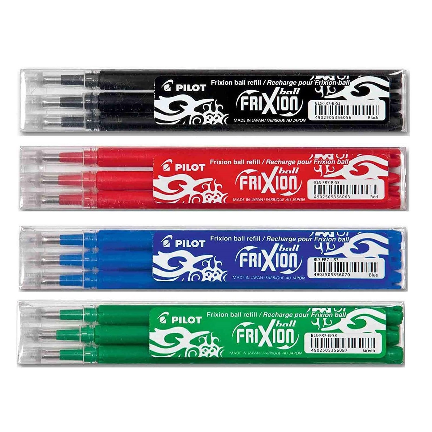 Pilot 按掣擦得甩原子筆芯 0.7mm #BLS-FR7(LFBKRF30F3) (3支裝)
