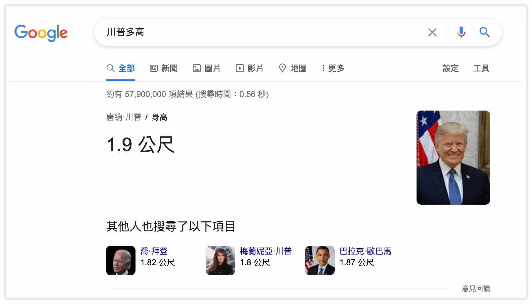 川普多高搜尋結果