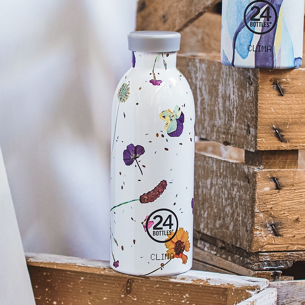 義大利 24Bottles 不鏽鋼雙層保溫瓶 500ml (附濾茶器) - 春塵