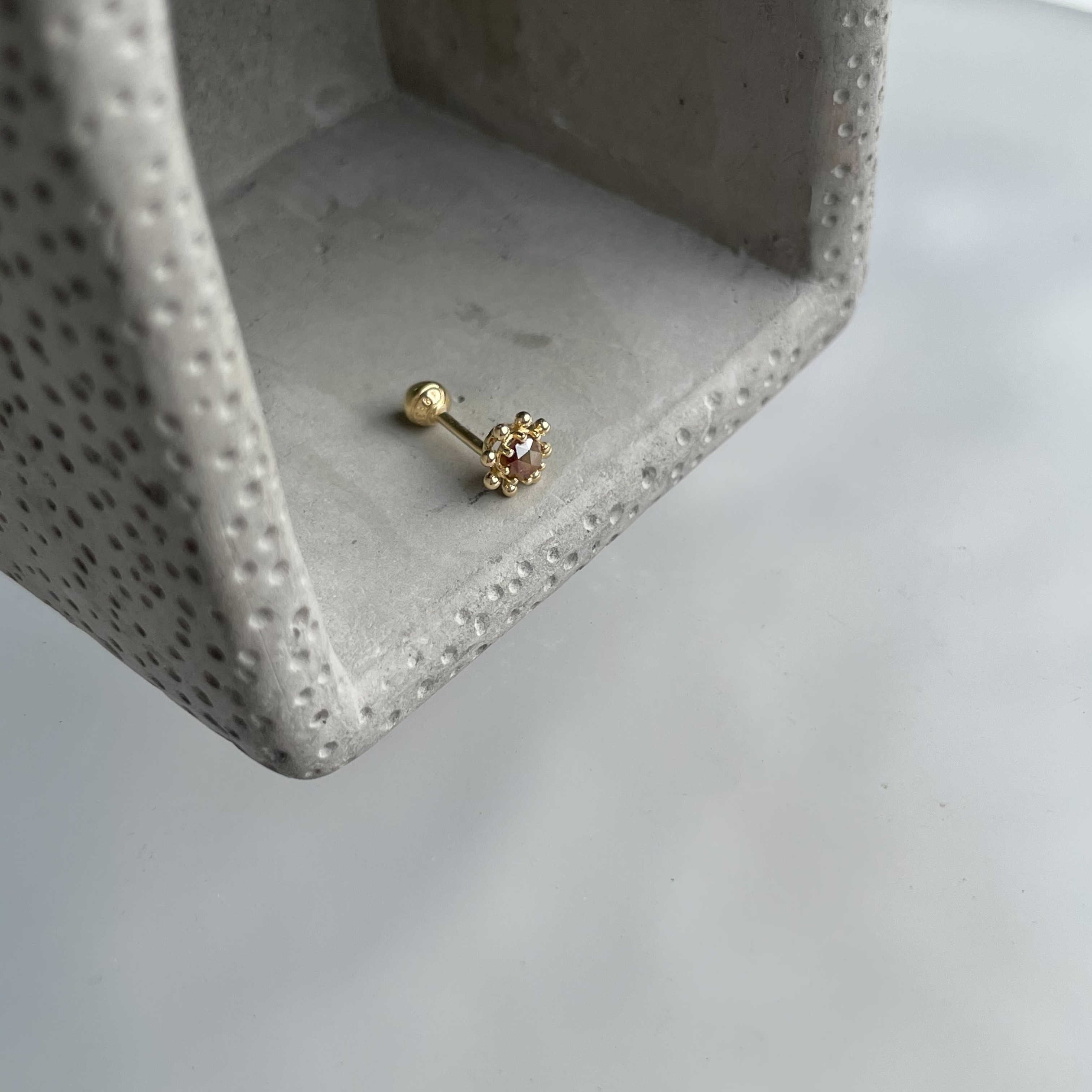 14k棕鑽原礦小太陽轉珠耳環