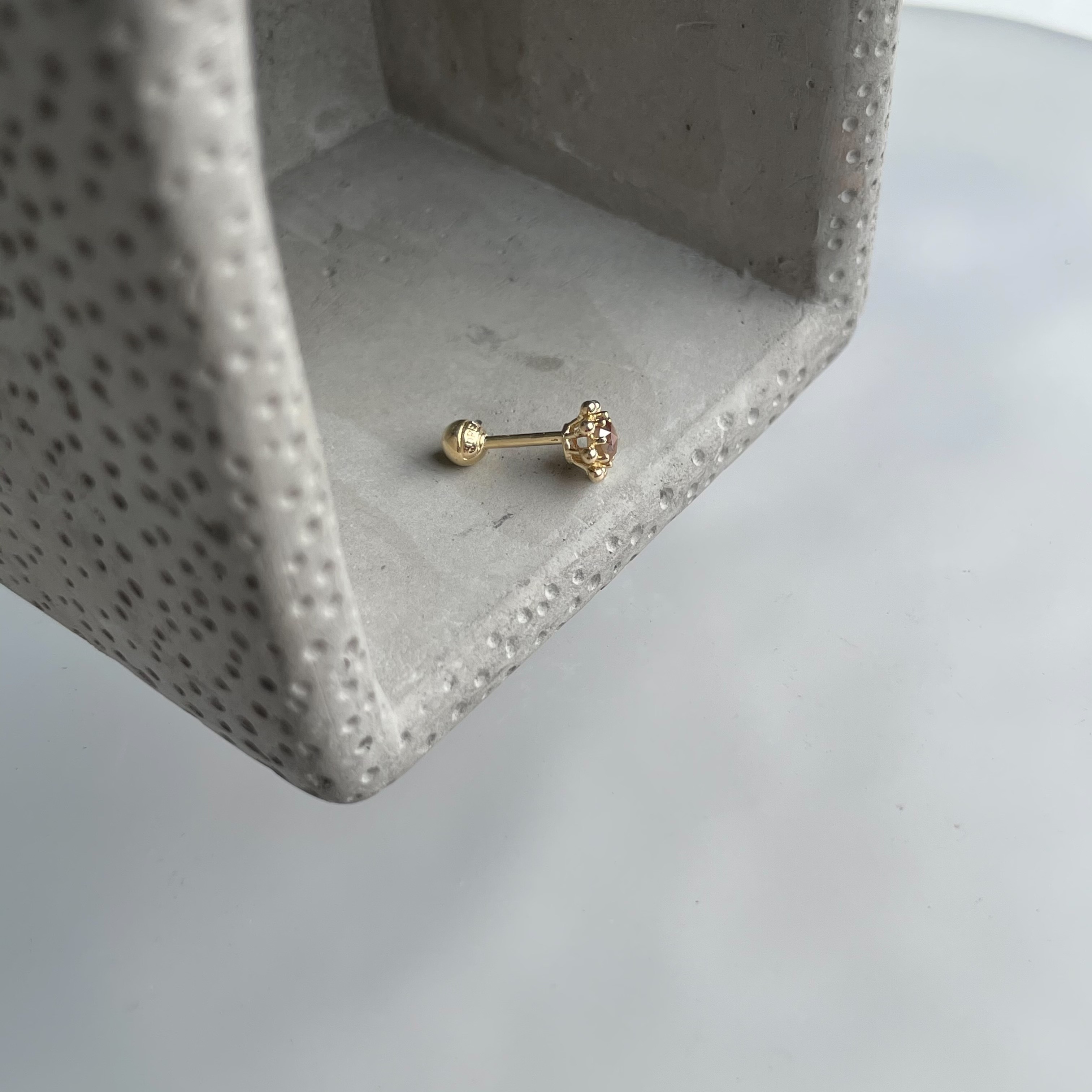 14k棕鑽原礦小太陽轉珠耳環