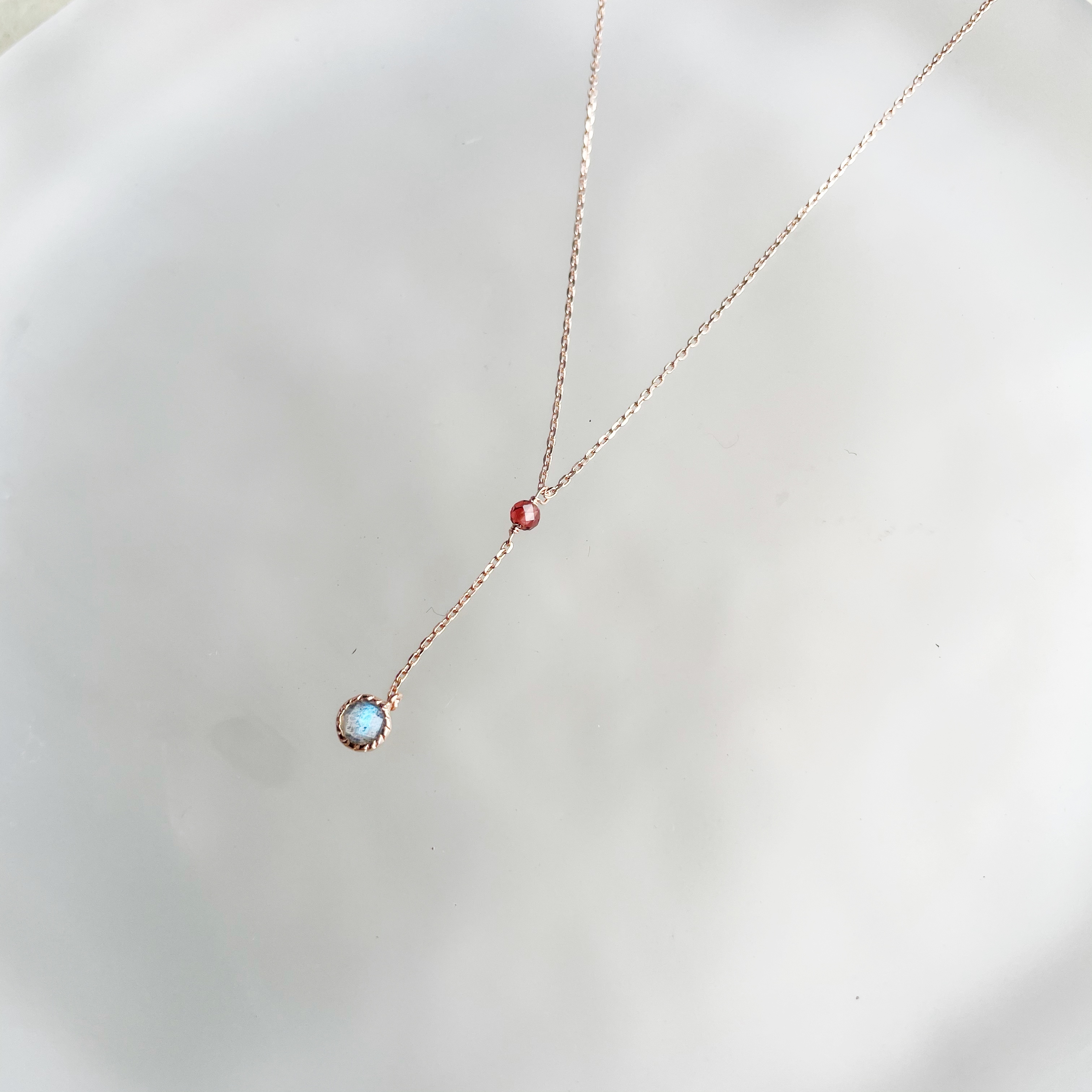 石榴小球垂蛋糕拉長小Y字項鍊