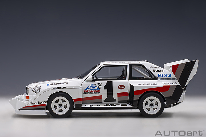 1/18 AUTOART AUDI QUATTRO S1 PIKES PEAK WINNER 1987 W.ROEHRL #1 (88700)