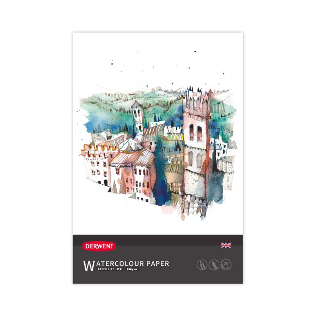【DERWENT 德爾文】 DW-T-W016水彩本(義大利水彩紙)16K