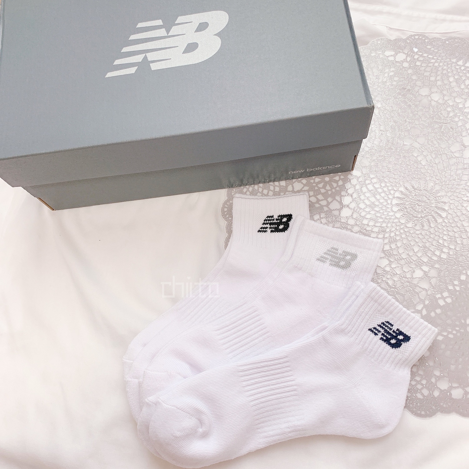 New Balance white socks