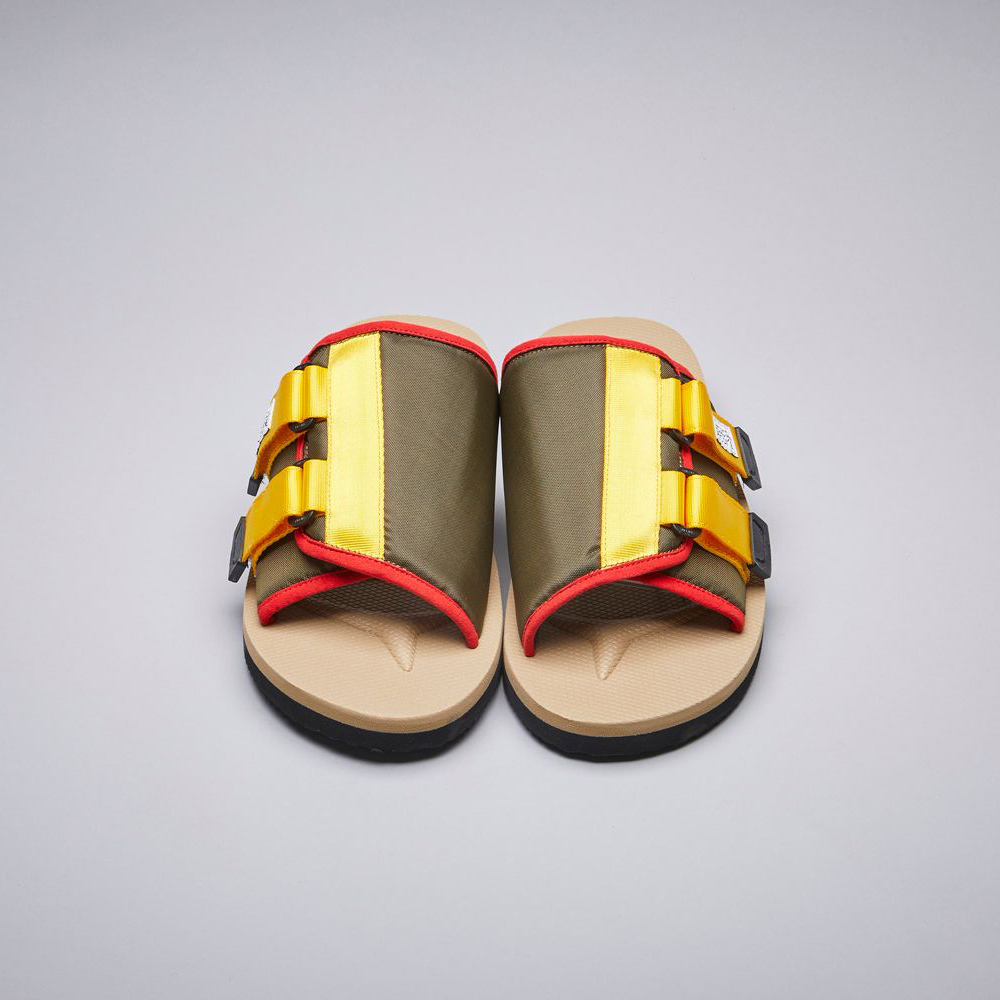 [出清商品售出無退換] SUICOKE KAW-CAB OG-081CAB 綠沙 側扣 魔鬼氈 拖鞋 抗菌內裡【SK21081CABOB】