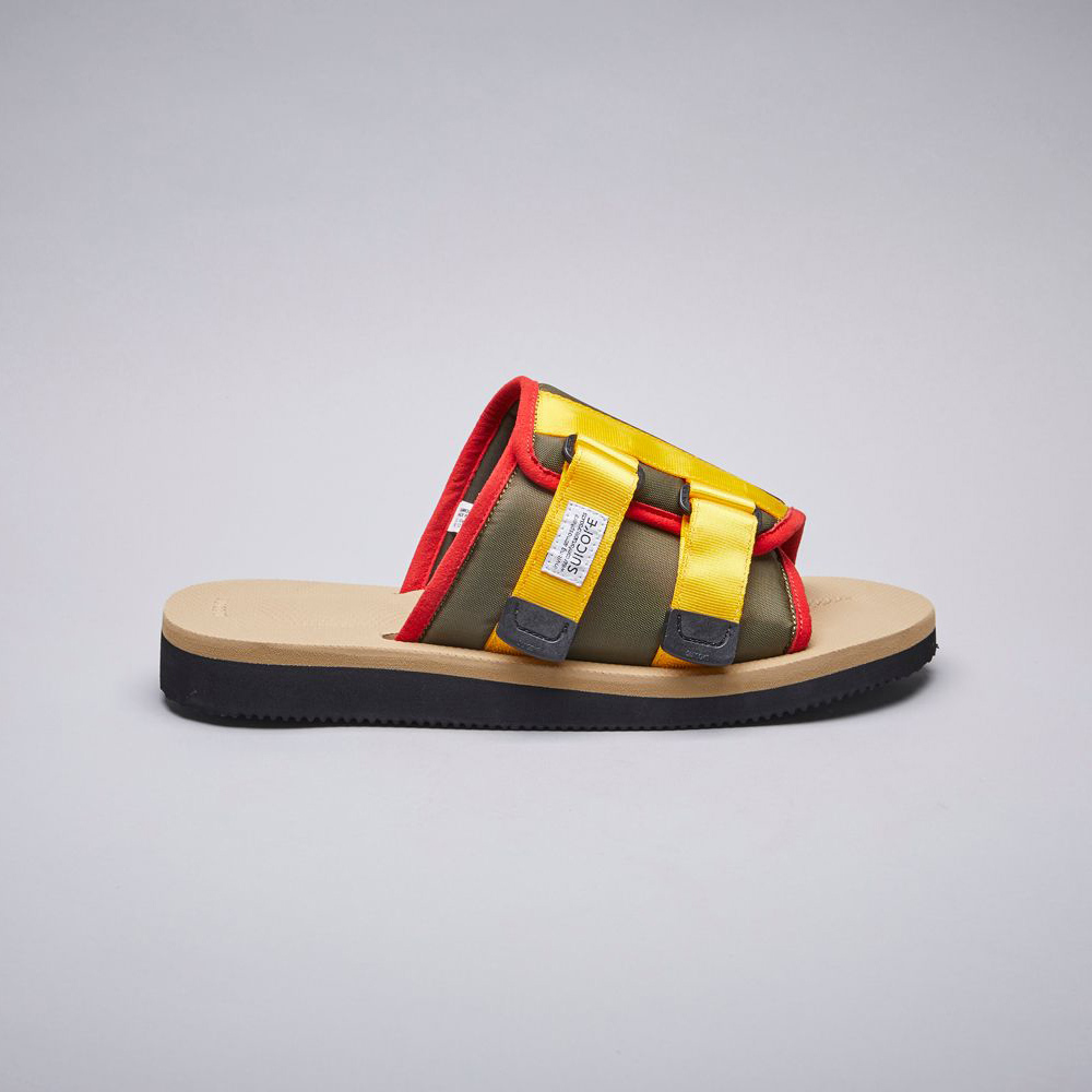 [出清商品售出無退換] SUICOKE KAW-CAB OG-081CAB 綠沙 側扣 魔鬼氈 拖鞋 抗菌內裡【SK21081CABOB】