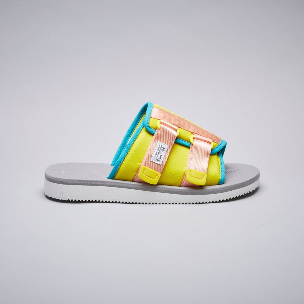 [出清商品售出無退換] SUICOKE KAW-CAB OG-081CAB 黃灰 側扣 魔鬼氈 拖鞋 抗菌內裡【SK21081CABYG】