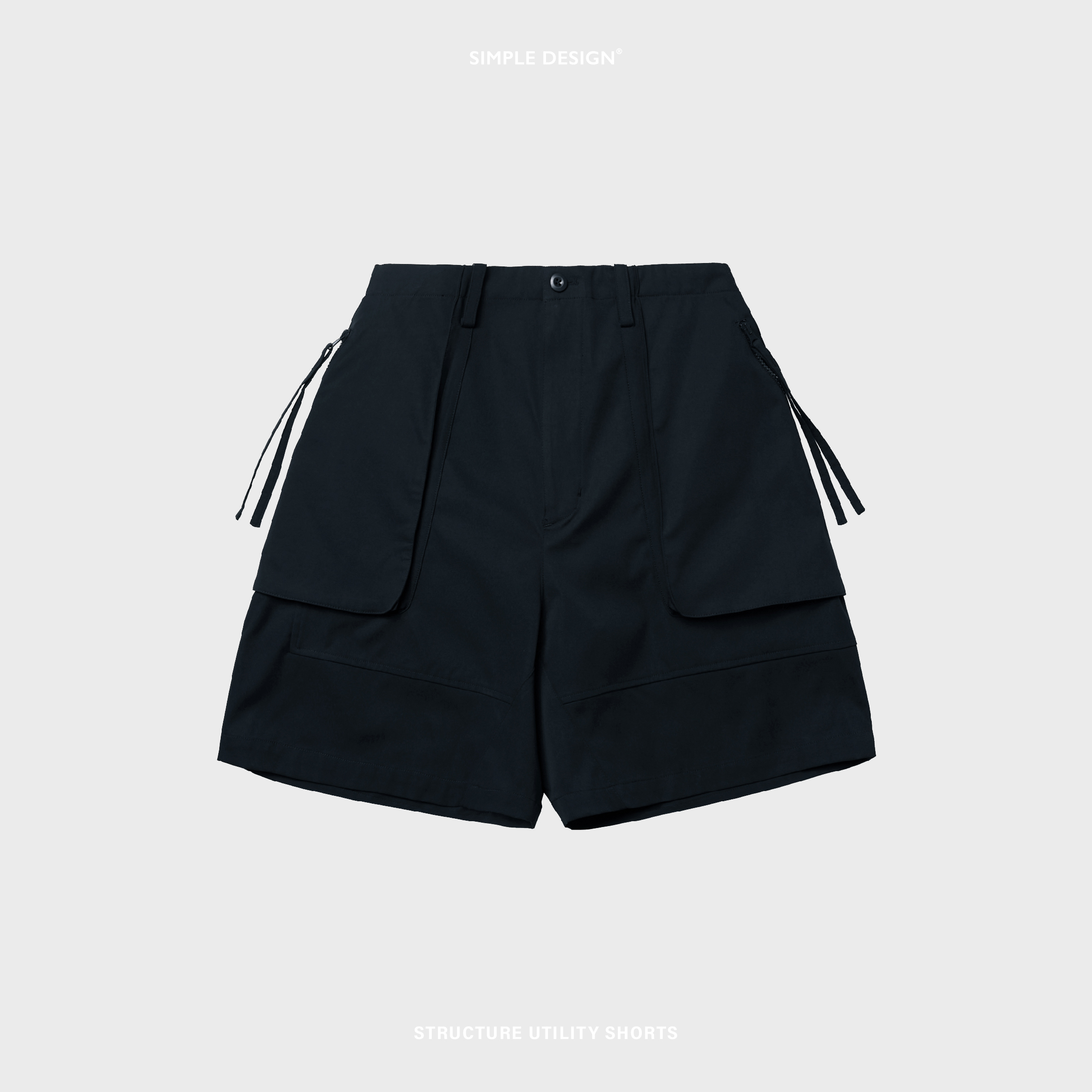 SIMPLE DESIGN - Structure Utility Shorts - Navy