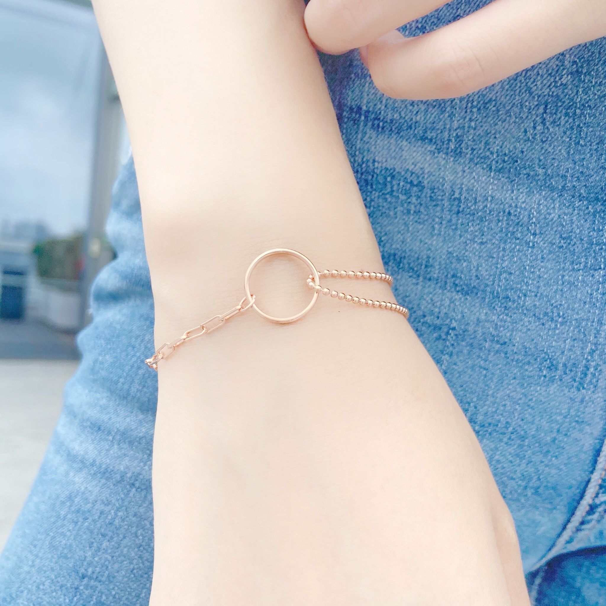 | 925 Silver・Rose Gold | Drawing A Circle Bracelet （Silver / Rose Gold） | BR0213 |