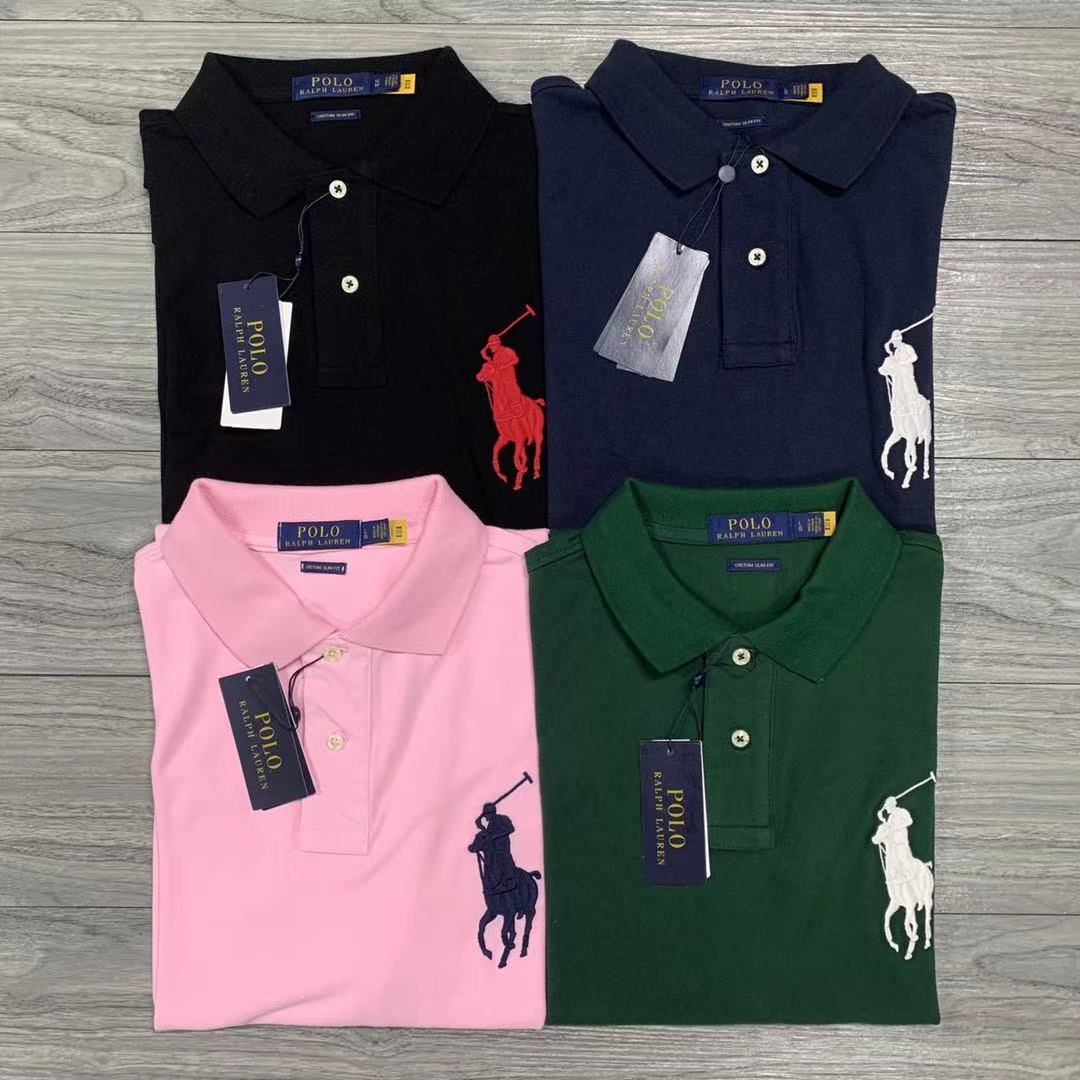 Polo Ralph Lauren 大馬刺綉Polo衫黑粉藍綠四色大馬立領衫美國POLO衫RL