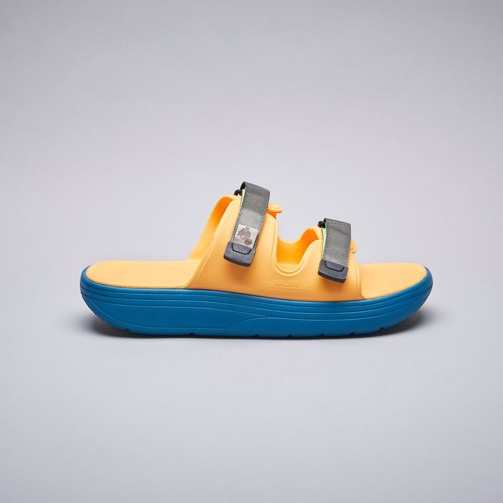 [出清商品售出無退換] SUICOKE ZONA OG-INJ-02 橘藍 防水拖鞋 魔鬼氈 厚底 日系【SK21INJ02ORB】